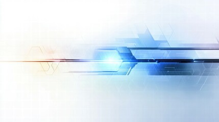 Abstract digital design featuring light trails and geometric shapes.