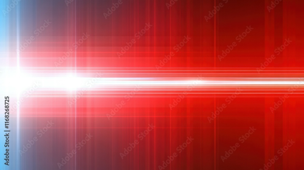 Poster a vibrant abstract design featuring red and blue light beams with a glowing center.