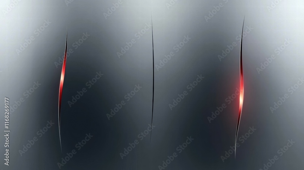 Poster abstract image featuring two sleek, illuminated lines against a dark background.