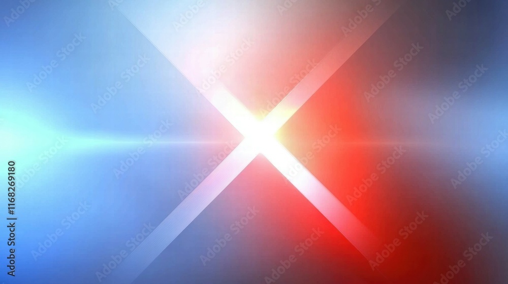 Poster Abstract light pattern with red and blue hues, suggesting a dynamic or emergency context.
