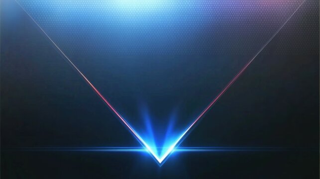 A sleek, futuristic design featuring a glowing blue light converging to a point.