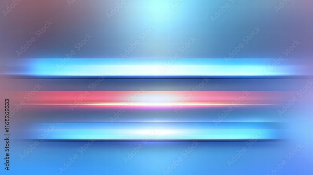 Poster abstract design featuring blurred lines in blue and red hues for a modern aesthetic.