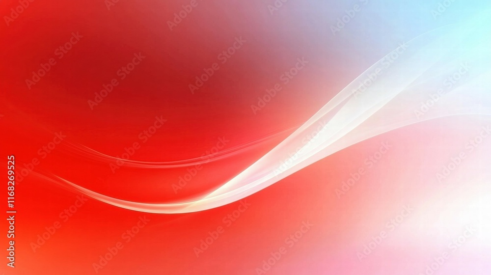 Poster Abstract smooth waves in red and blue tones create a calming visual effect.