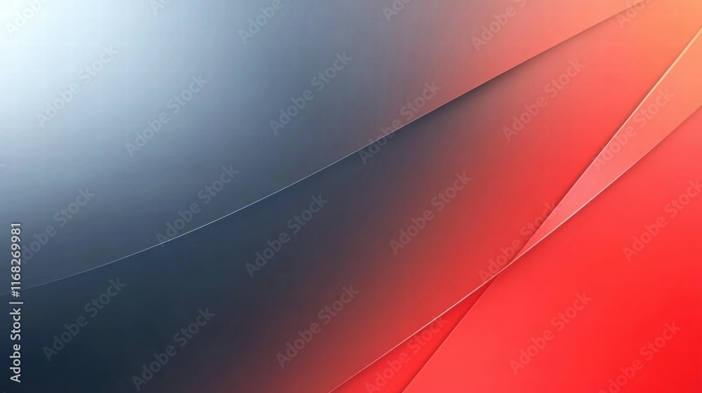 Aufkleber abstract gradient design with smooth curves in blue, gray, and red tones.