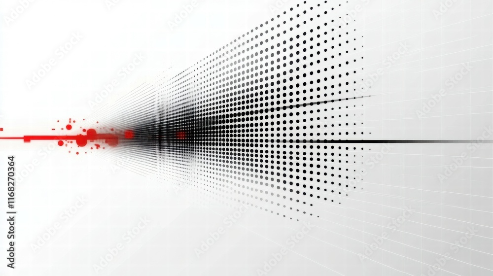 Poster Abstract design featuring a gradient of dots and lines, conveying motion and technology.