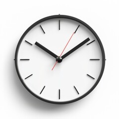 Minimalist Wall Clock with Black Frame and Simple Dial Displaying Time in Modern Living Space