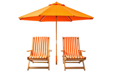 Bright Summer Chairs with Orange Umbrella