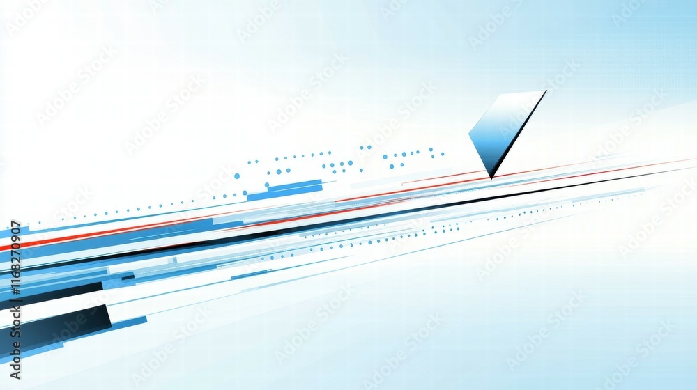 Poster Abstract digital background with dynamic lines and geometric shapes.