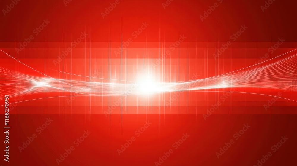 Poster abstract red light wave with glowing effects and smooth gradients.