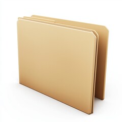 Minimalist Open Tab File Folder in Simple Beige Color for Organized Document Storage Solutions