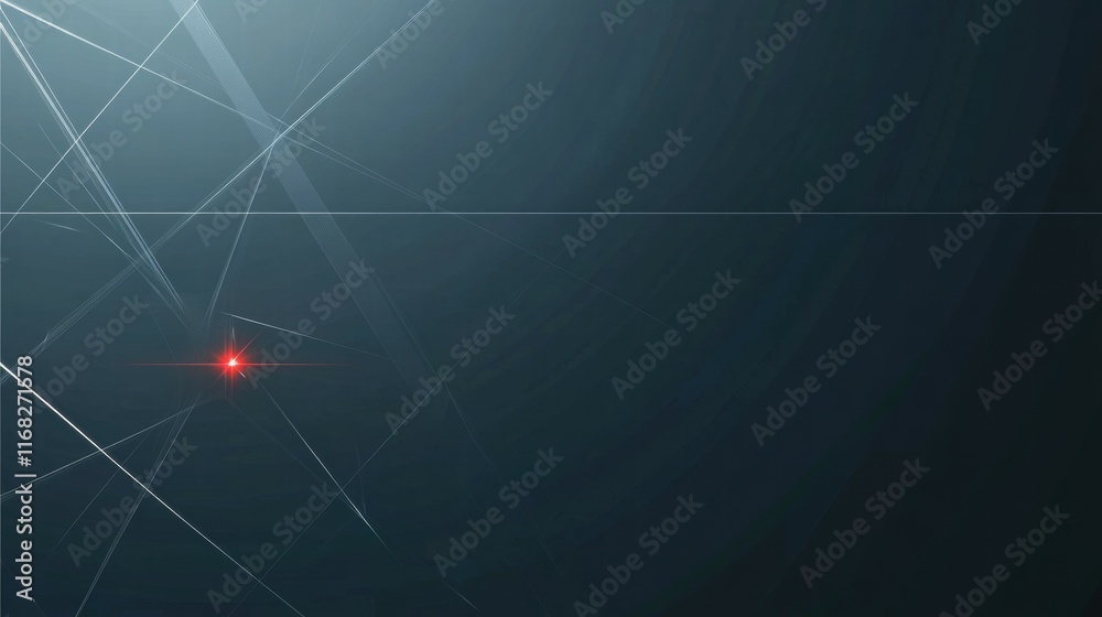 Poster Abstract digital background with light rays and a red dot.