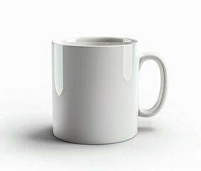 Plain white coffee mug on white background. (14)