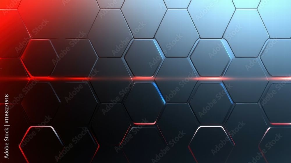 Aufkleber Abstract hexagonal pattern with a gradient and light effects, suitable for backgrounds.