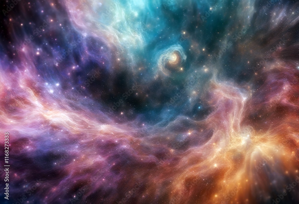 Wall mural design nebula textured surreal abstract style creation layers surface cosmic