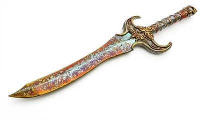 Obraz premium Ornate Fantasy Sword Isolated on White Background