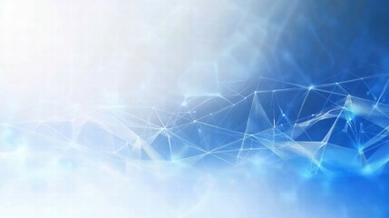 Abstract blue background with interconnected lines and light effects for digital design.