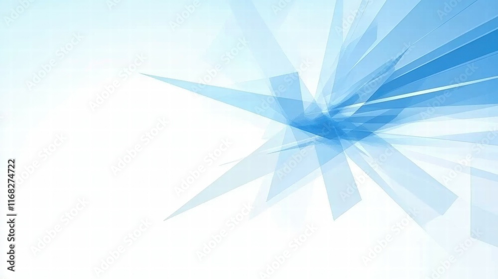 Poster abstract blue geometric shapes creating a dynamic, modern background.