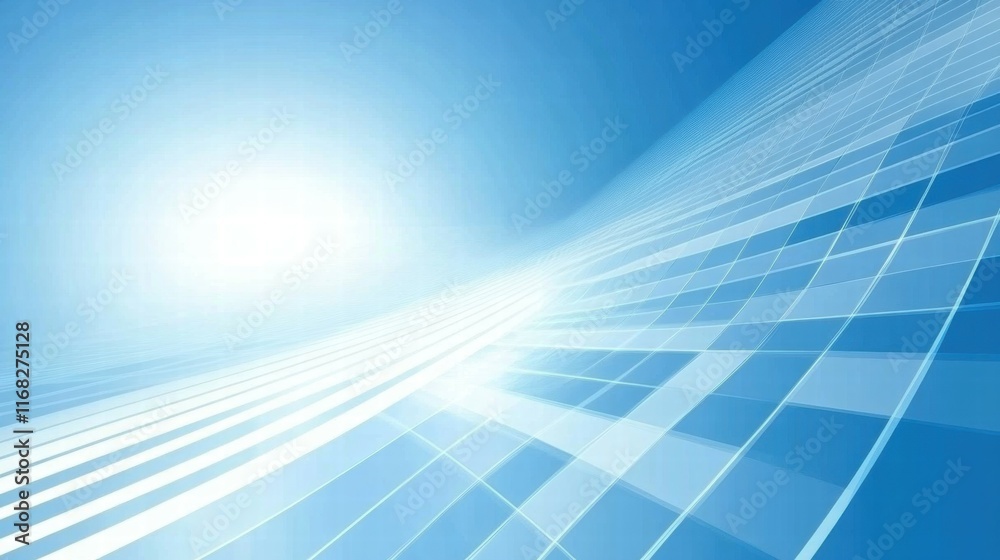 Poster Abstract blue background with diagonal lines and a gradient effect.