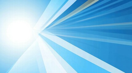 Abstract blue background with light rays creating a sense of depth and brightness.