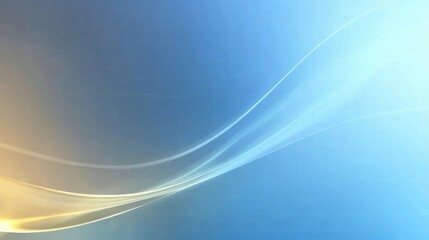 Obraz premium A smooth gradient background featuring soft curves in blue and gold hues.