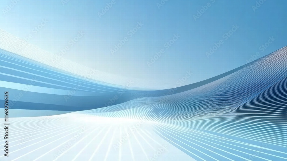 Aufkleber A serene abstract landscape with soft blue gradients and flowing lines.