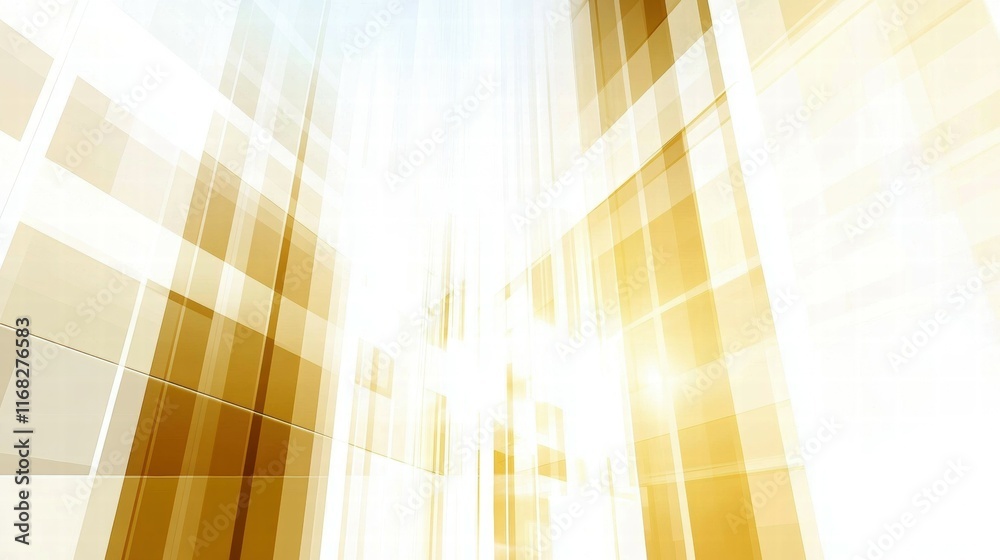 Poster abstract geometric pattern with light and golden hues creating a modern, vibrant atmosphere.
