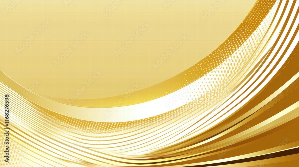 Aufkleber A smooth, flowing golden abstract design with curved lines and a shimmering effect.