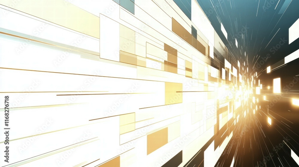 Aufkleber Abstract digital design depicting dynamic movement and light.