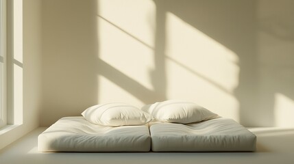 Minimalist bed frame with built-in storage