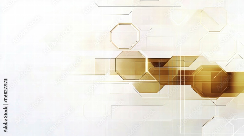 Aufkleber abstract geometric design with hexagons and gradients, suitable for technology themes.