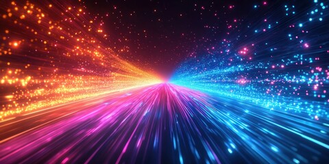 Fototapeta premium Futuristic Abstract Background of High Speed Fiber Optic Network Transfer and Dynamic Data Connectivity