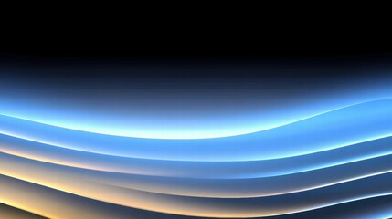 A smooth gradient of blue and orange waves against a black background.