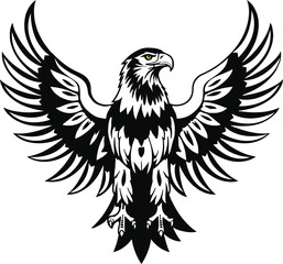 Fototapeta premium Eagle emblem black on white