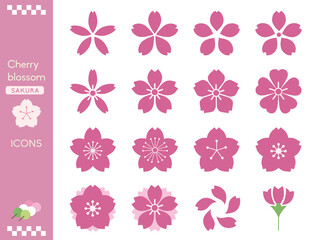 桜の花　アイコンセット（PNG）