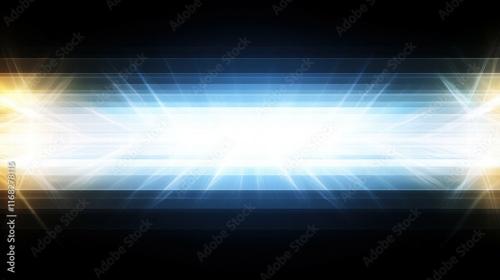 Poster a vibrant abstract background featuring dynamic light streaks and a central bright glow.