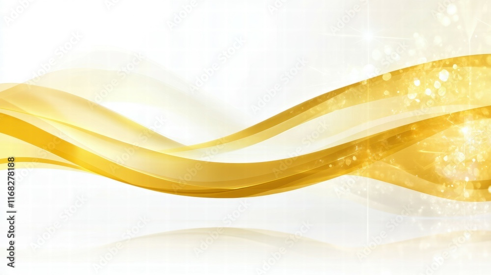 Poster Abstract golden waves with a soft glow, ideal for backgrounds or design elements.