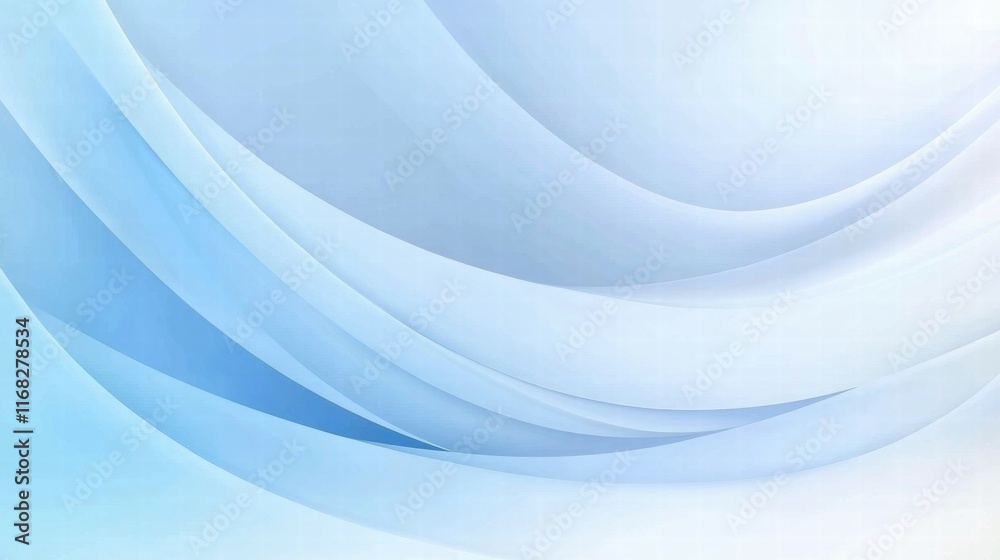Poster Soft blue abstract waves create a calming and serene background.