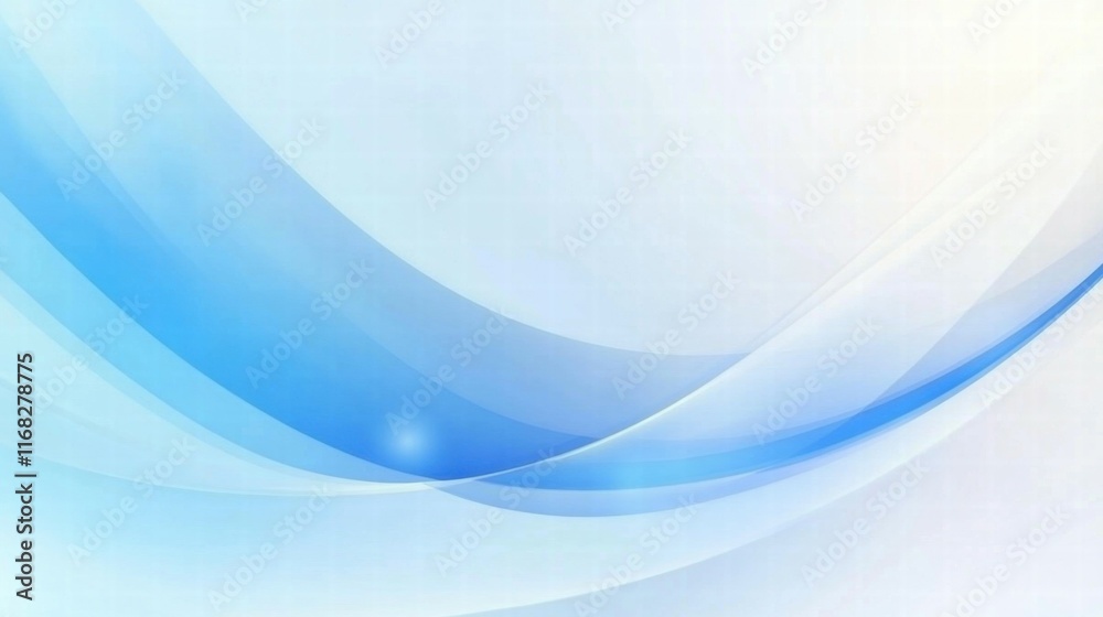 Poster Abstract blue wave design with a soft gradient, suitable for backgrounds or presentations.