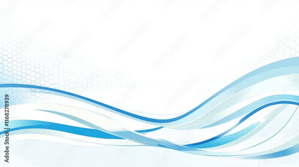 Poster abstract blue wave design with a light background, suitable for digital graphics.