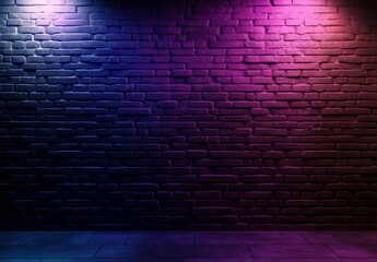 Neon-lit brick wall background. (4)