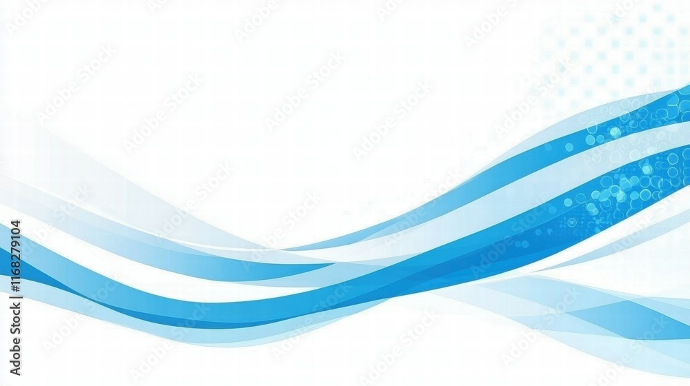 Poster abstract blue wave design with a clean background, suitable for presentations or graphics.