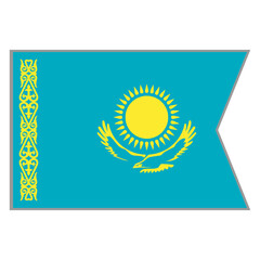 Kazakhstan flag vector design and illustration , National flag country with original color, Pennon flag