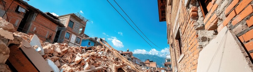 Fototapeta premium Revitalizing neighborhoods: Community rebuilding efforts foster unity, resilience, and hope for a brighter future.