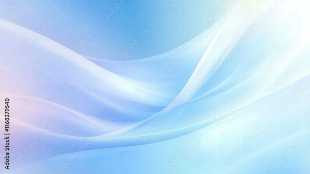 Poster soft blue abstract background with flowing lines, ideal for digital designs and presentations.