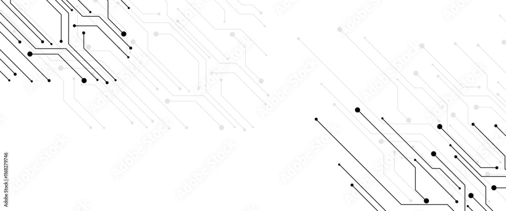 Poster Abstract digital technology futuristic internet network speed connection white background. 