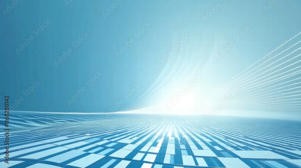 Poster Abstract digital landscape with lines and patterns, suggesting technology and innovation.