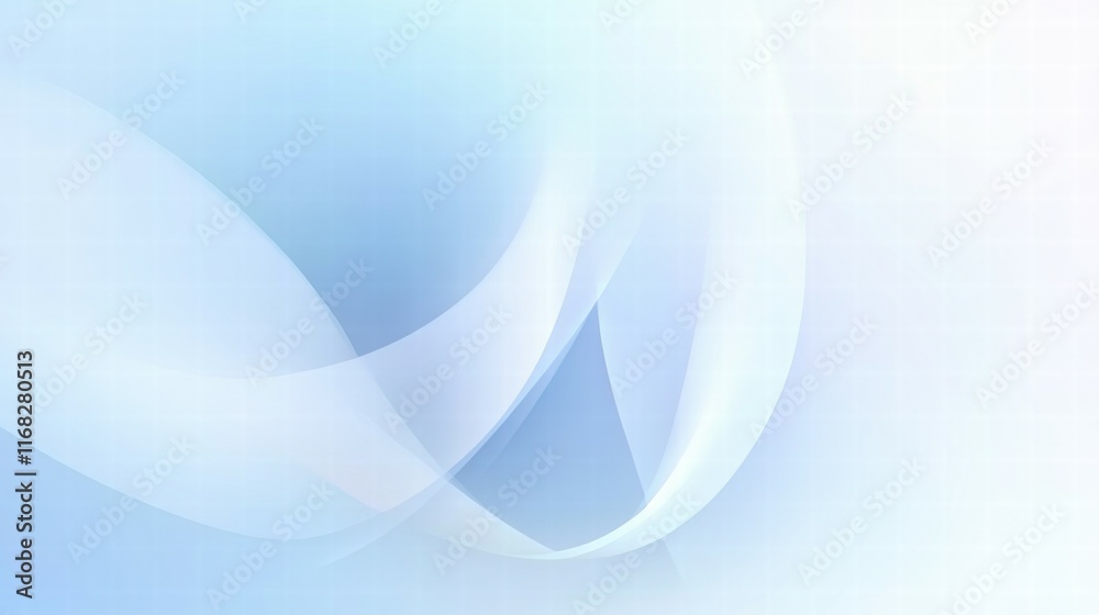 Poster Soft blue abstract background with smooth curves and gradients for design use.
