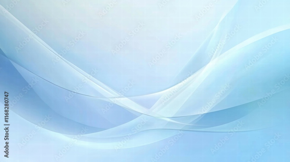 Poster Soft blue abstract design with flowing curves and gradients for a calming effect.