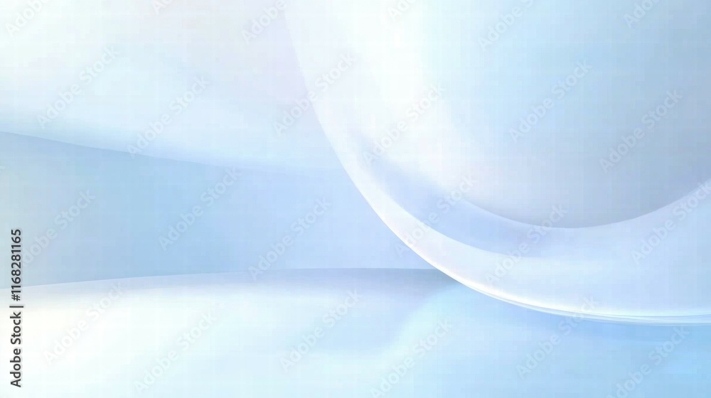 Aufkleber abstract smooth curves in a light blue gradient, creating a serene and modern aesthetic.