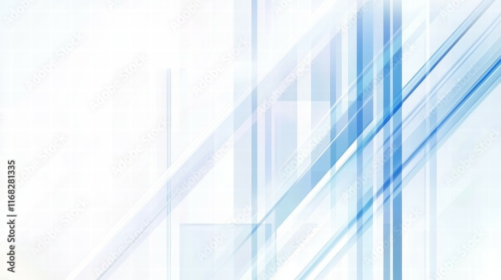 Poster Abstract blue and white background with diagonal lines for design or presentation use.